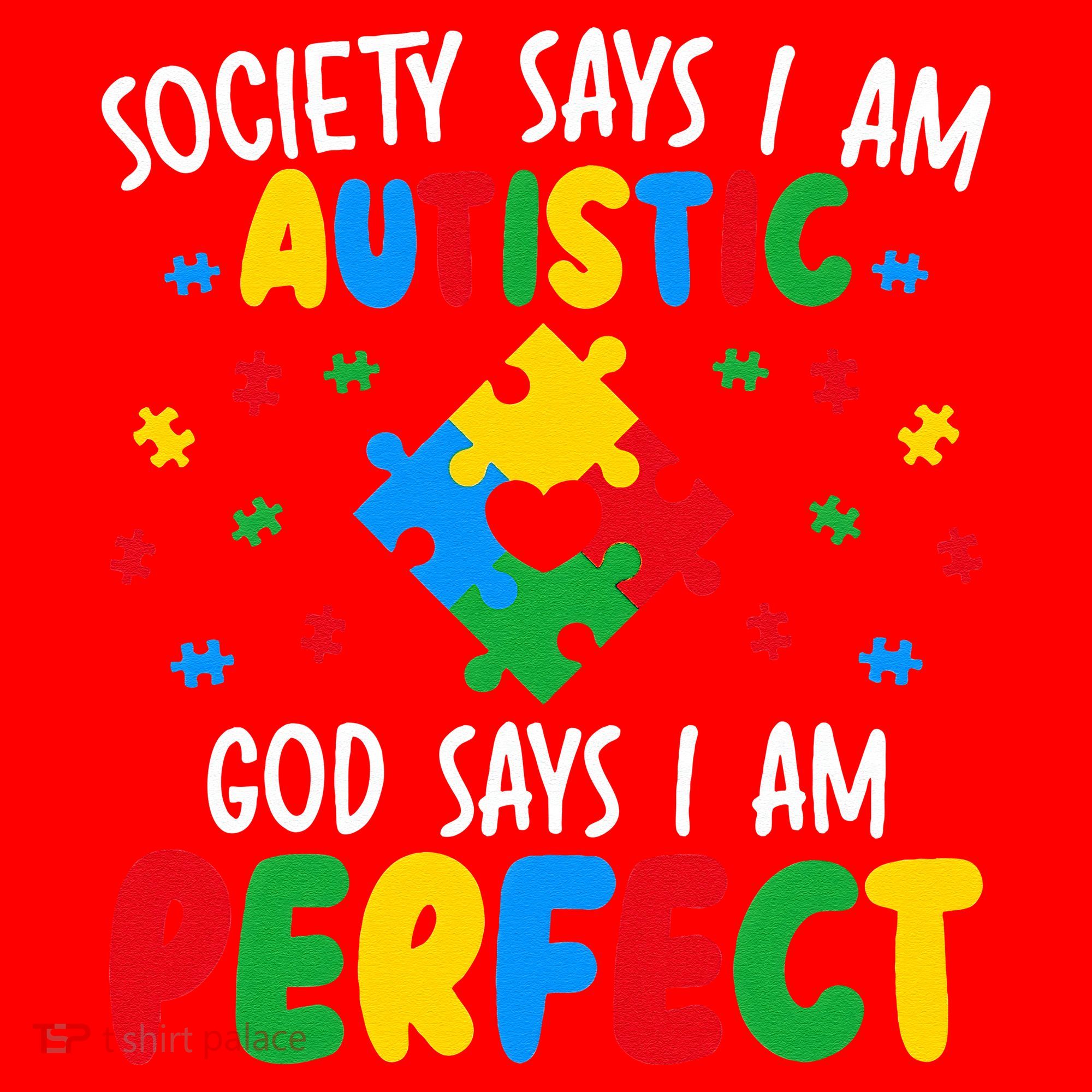 Society Says I Am Autistic God Says I Am Perfect Autism Santa Hat