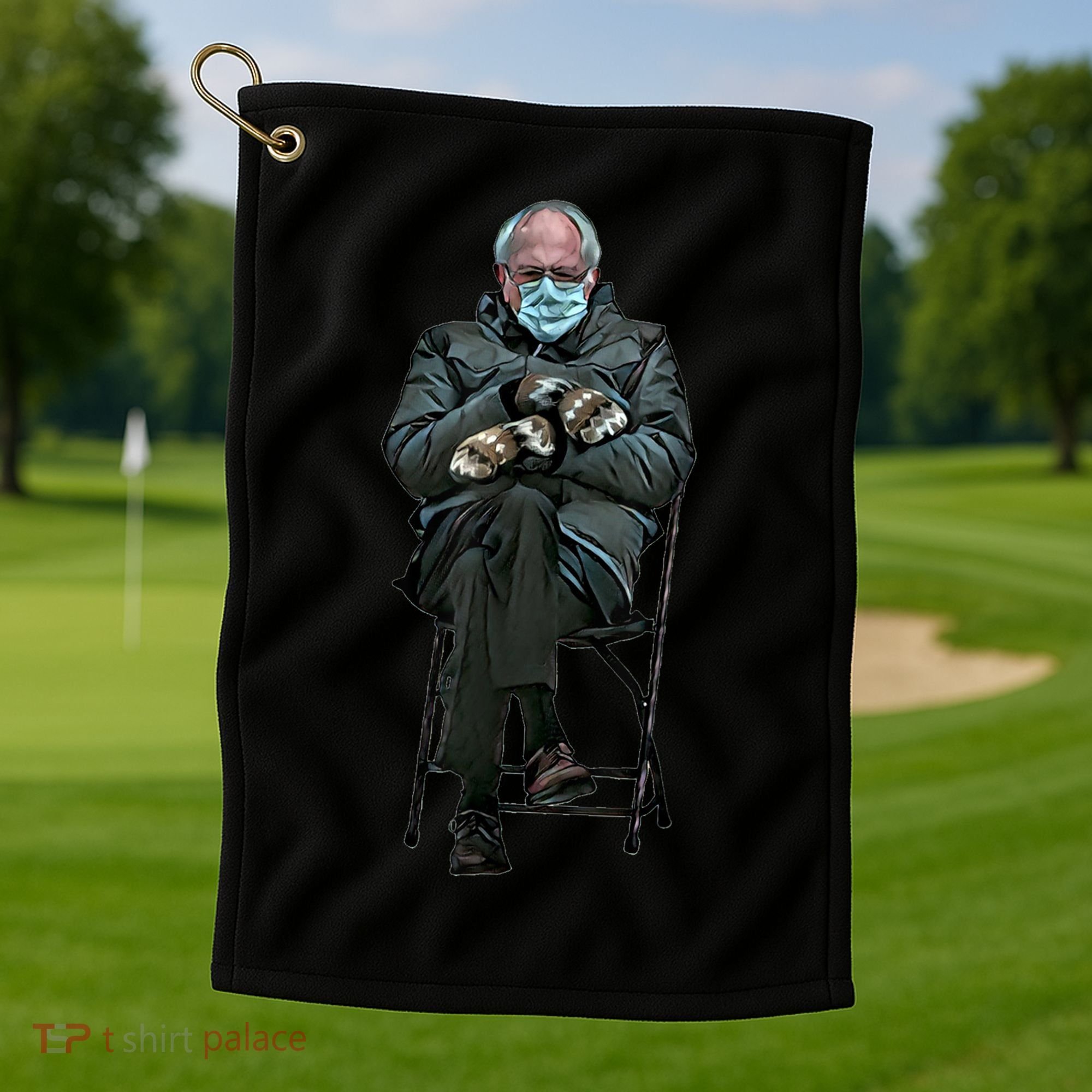 Sanders Sitting Inauguration Bernie Meme Chairman Sanders Golf Towel