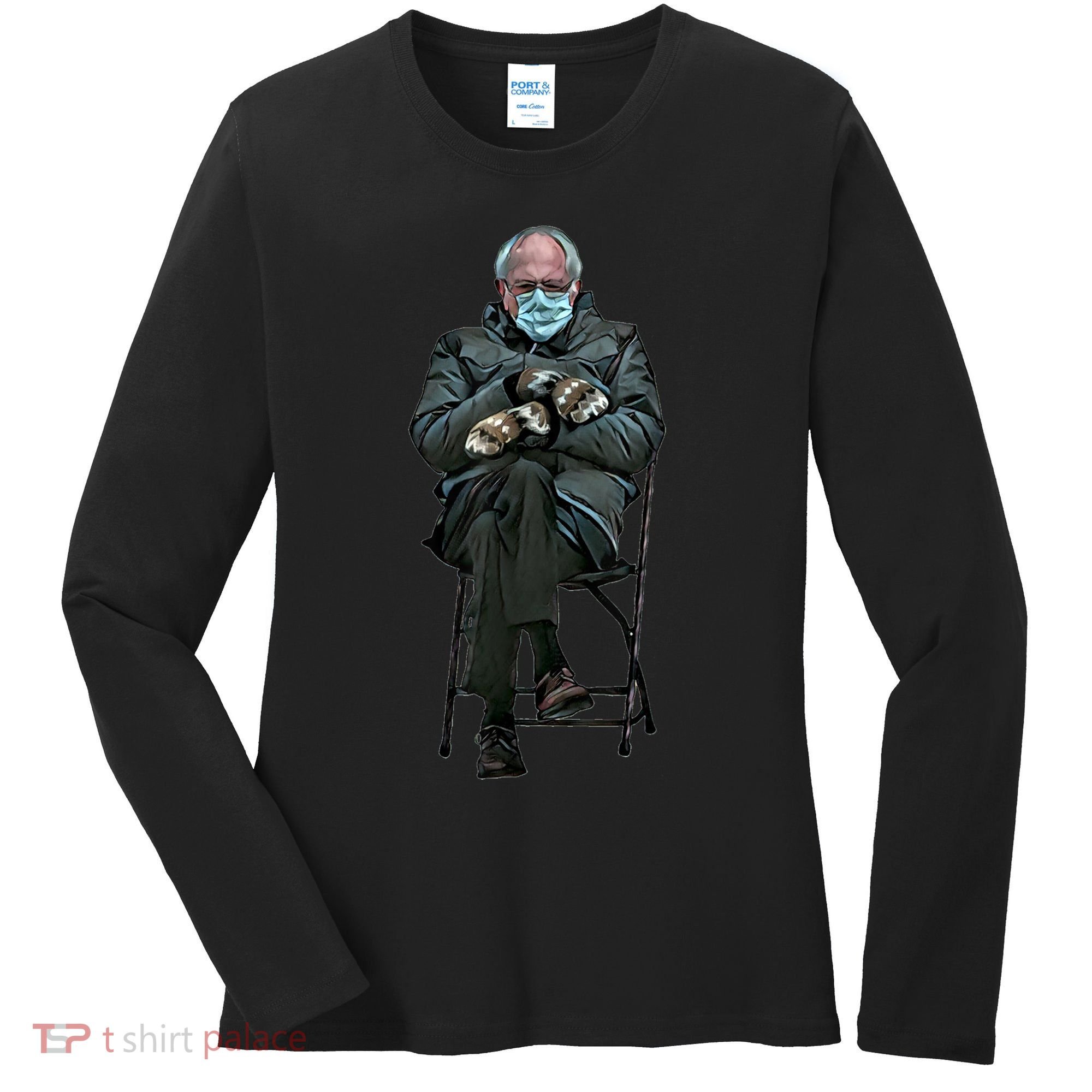 Sanders Sitting Inauguration Bernie Meme Chairman Sanders Women's Long Sleeve Shirt