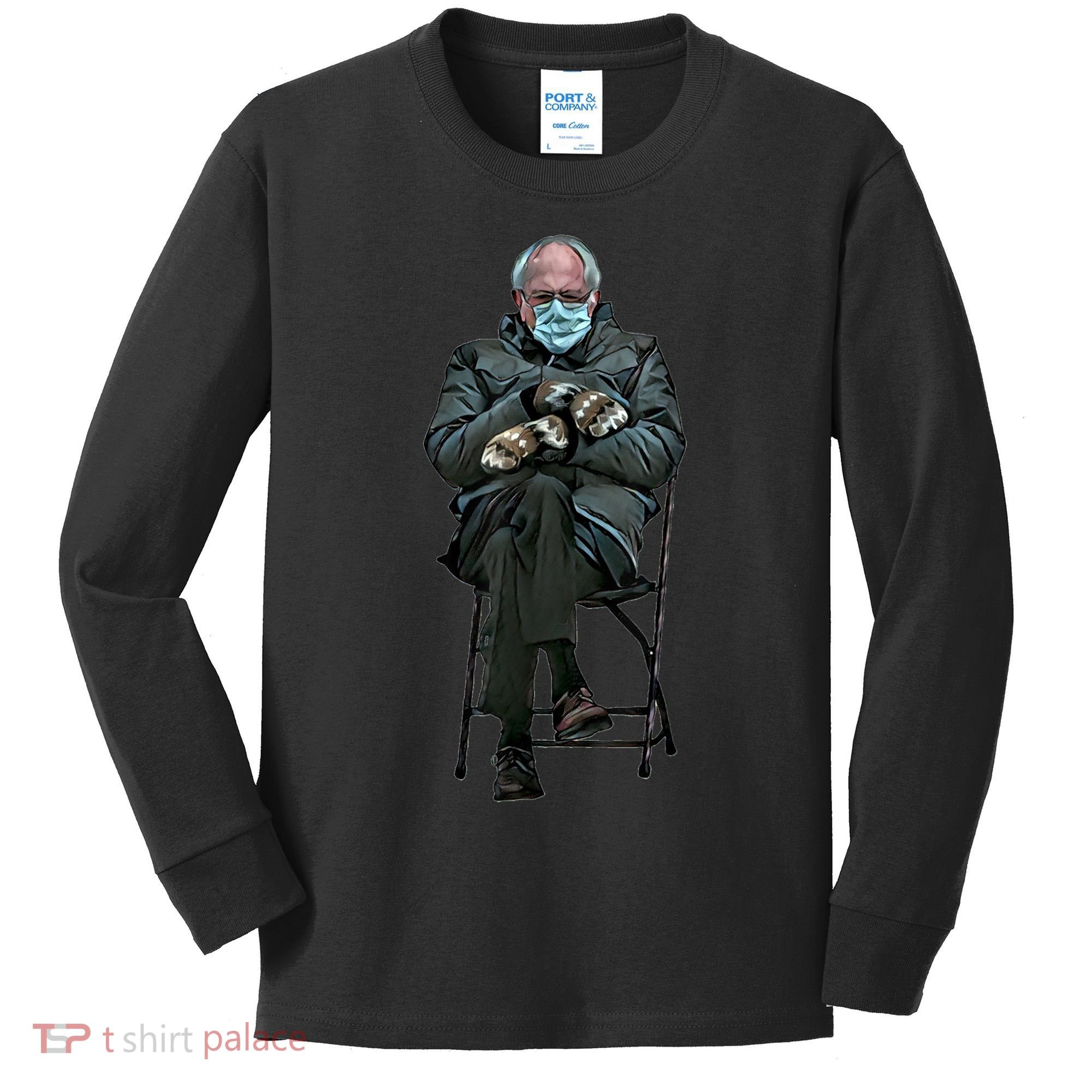 Sanders Sitting Inauguration Bernie Meme Chairman Sanders Kids Long Sleeve Shirt