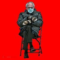 Sanders Sitting Inauguration Bernie Meme Chairman Sanders Santa Hat thumb 1