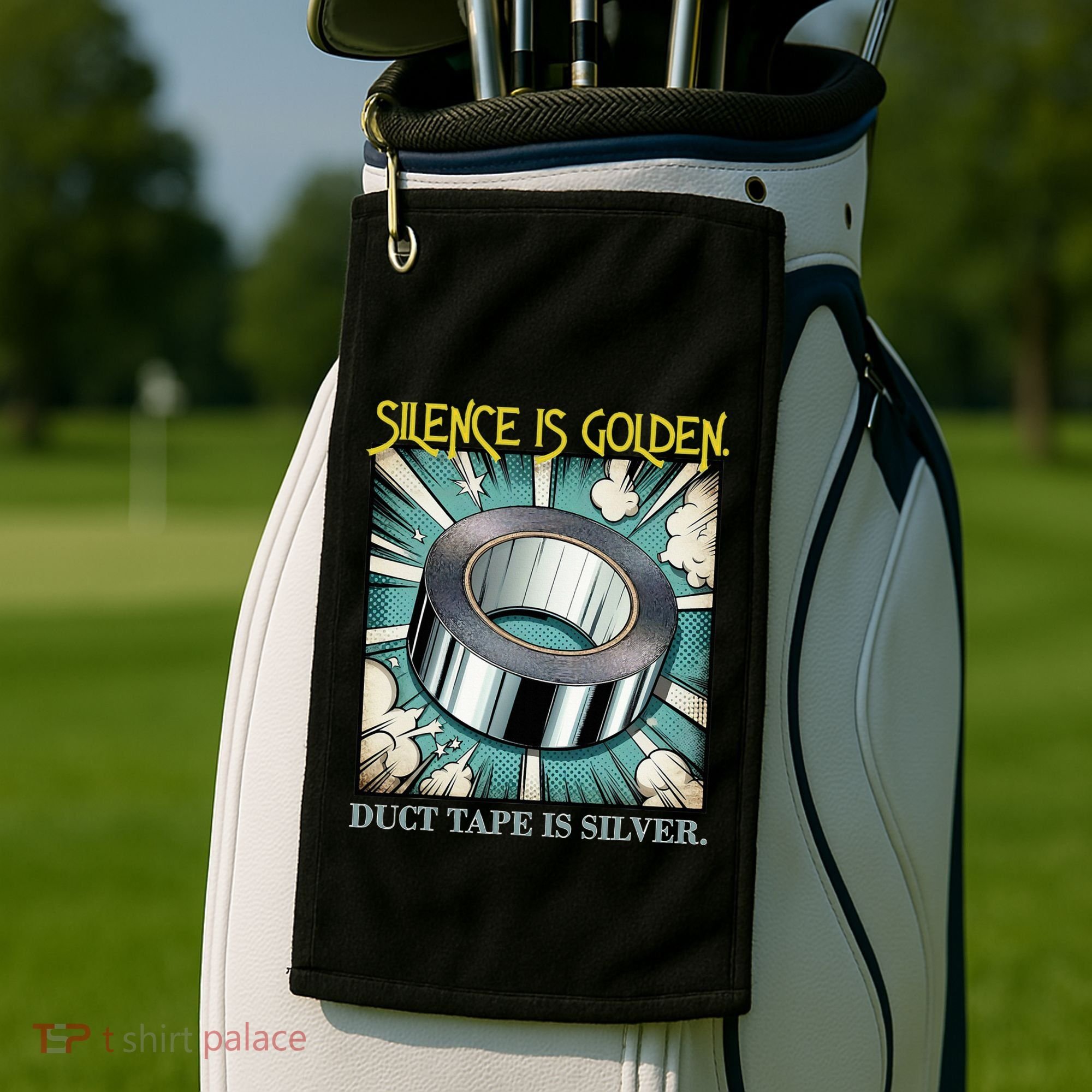 Snarky Silence is Golden  Golf Towel