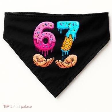Six Seven Ice Cream Drip 67 Hands Meme 6-7 USA-Made Doggie Bandana