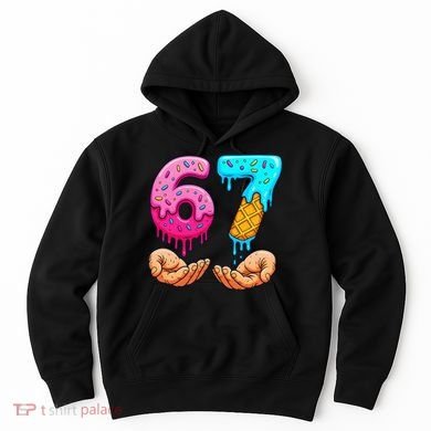 Six Seven Ice Cream Drip 67 Hands Meme 6-7 Hoodie