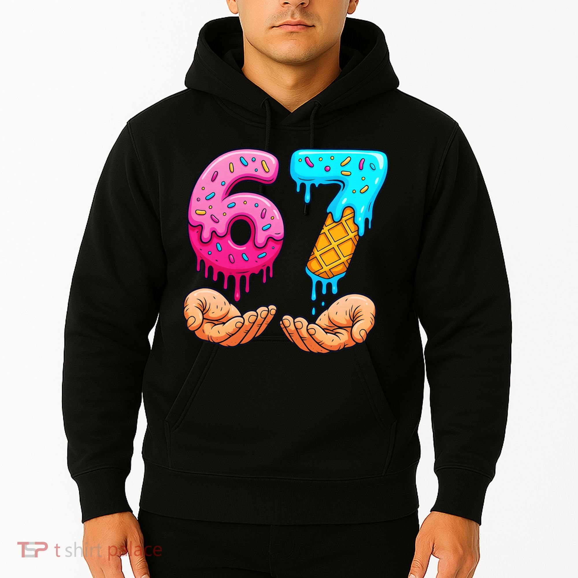 Six Seven Ice Cream Drip 67 Hands Meme 6-7 Hoodie