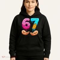 Six Seven Ice Cream Drip 67 Hands Meme 6-7 Hoodie thumb 5