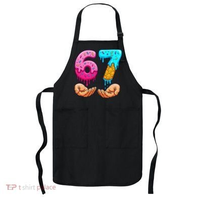 Six Seven Ice Cream Drip 67 Hands Meme 6-7 Apron