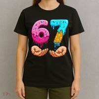 Six Seven Ice Cream Drip 67 Hands Meme 6-7 T-Shirt thumb 4