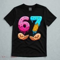 Six Seven Ice Cream Drip 67 Hands Meme 6-7 T-Shirt thumb 5