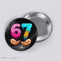 Six Seven Ice Cream Drip 67 Hands Meme 6-7 Button thumb 0