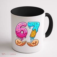Six Seven Ice Cream Drip 67 Hands Meme 6-7 Coffee Mug thumb 1