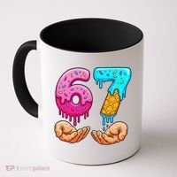 Six Seven Ice Cream Drip 67 Hands Meme 6-7 Coffee Mug thumb 0