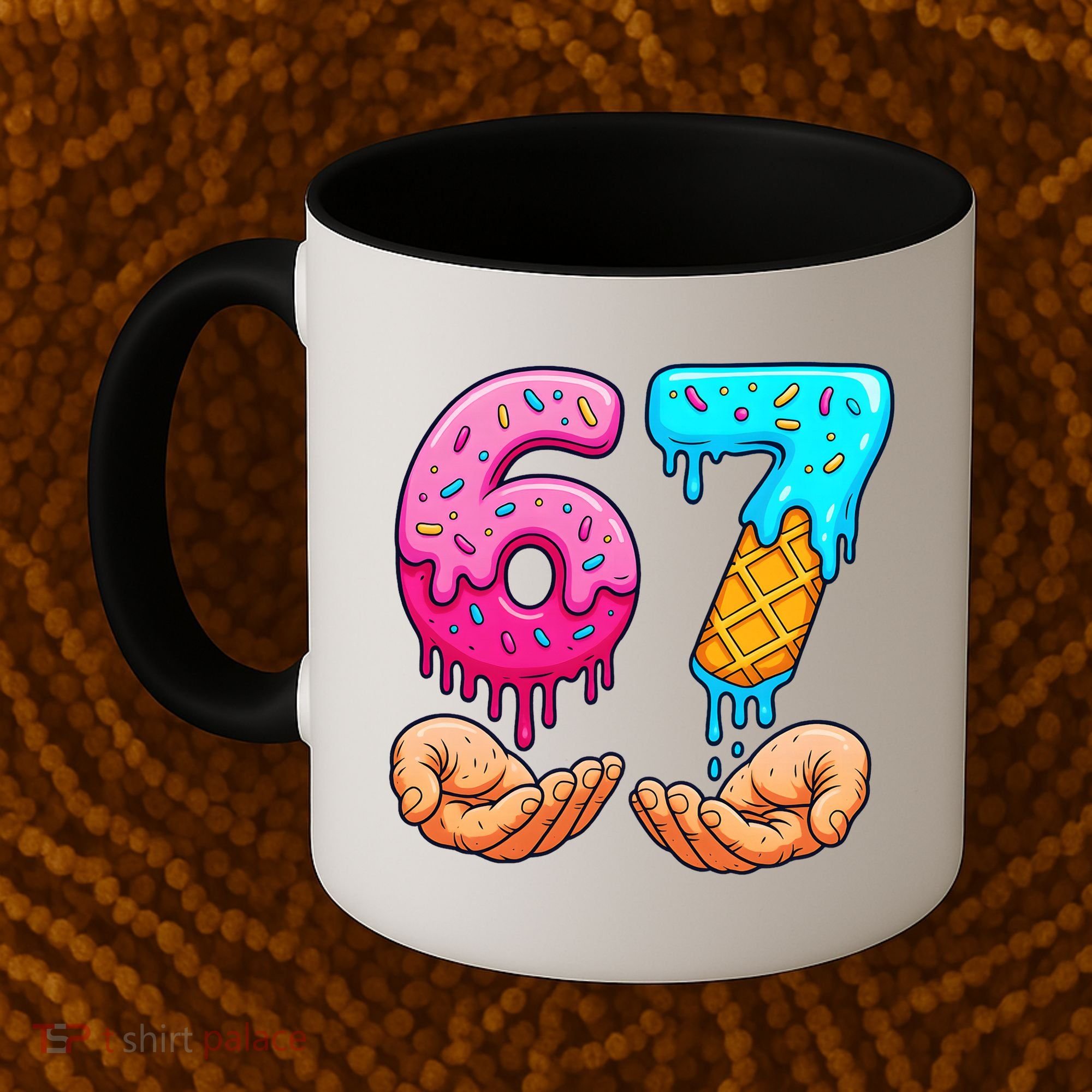 Six Seven Ice Cream Drip 67 Hands Meme 6-7 Coffee Mug