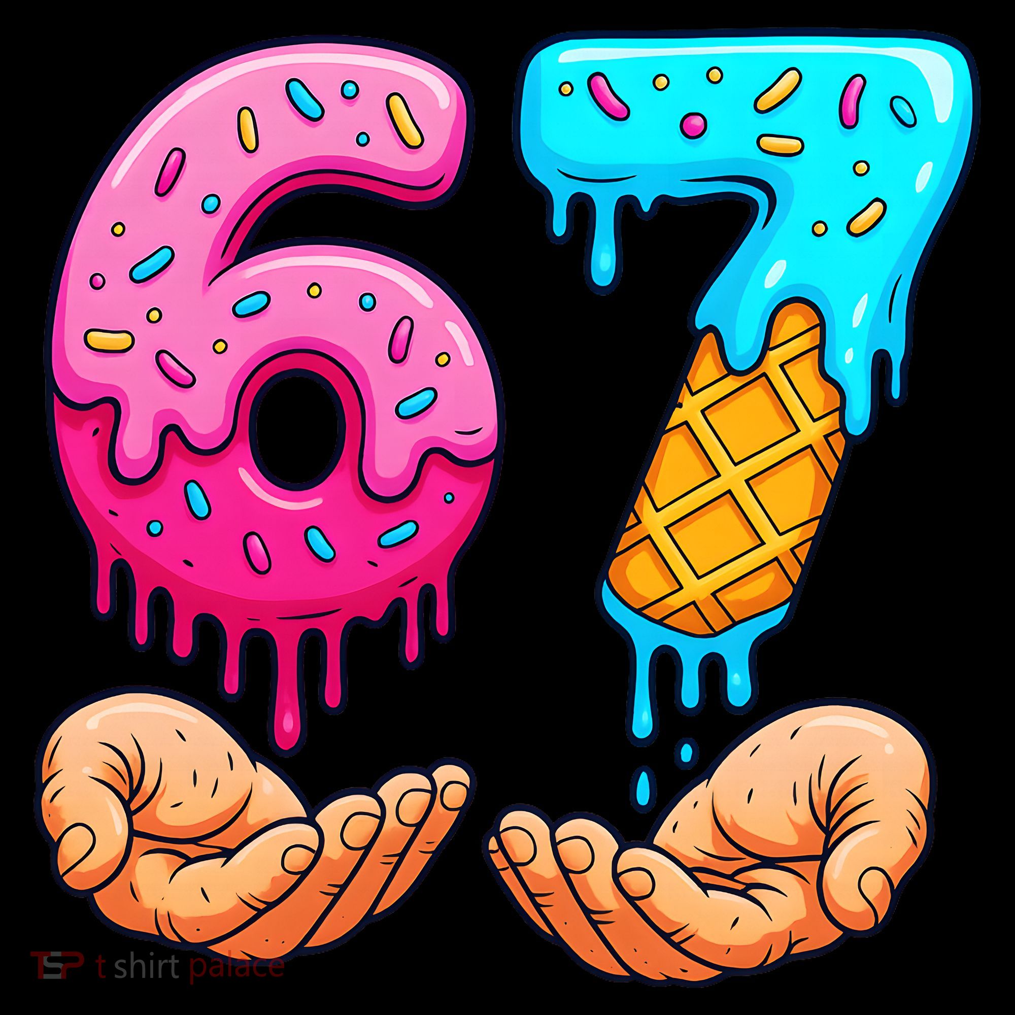Six Seven Ice Cream Drip 67 Hands Meme 6-7 Coffee Mug