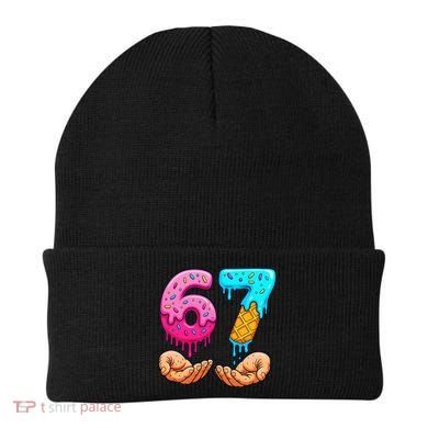 Six Seven Ice Cream Drip 67 Hands Meme 6-7 Beanie