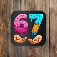 Six Seven Ice Cream Drip 67 Hands Meme 6-7 Coaster thumb 0
