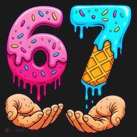 Six Seven Ice Cream Drip 67 Hands Meme 6-7 Pajama Set thumb 2