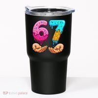 Six Seven Ice Cream Drip 67 Hands Meme 6-7 Tumbler thumb 0