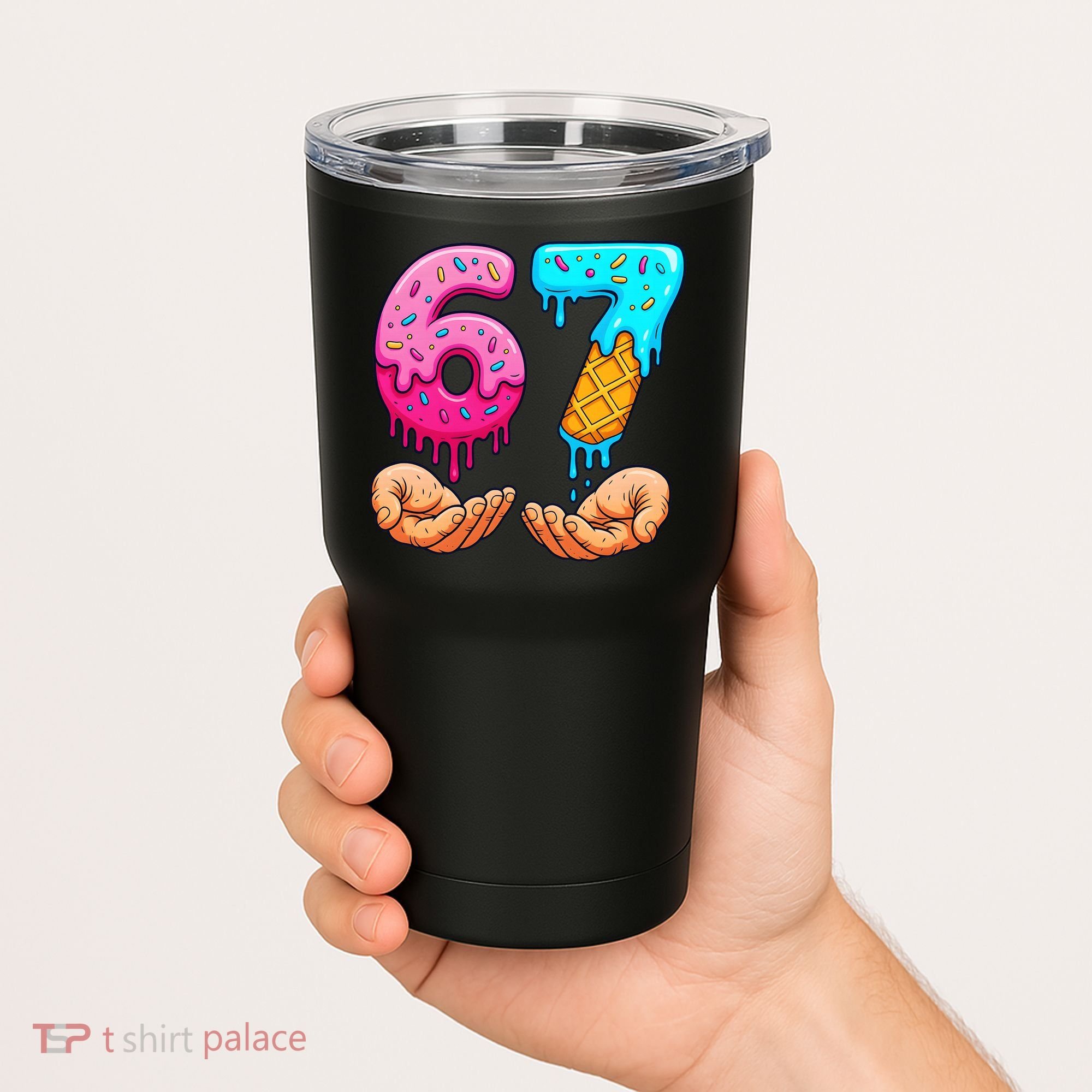 Six Seven Ice Cream Drip 67 Hands Meme 6-7 Tumbler