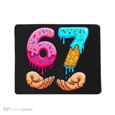 Six Seven Ice Cream Drip 67 Hands Meme 6-7 Mousepad