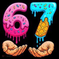 Six Seven Ice Cream Drip 67 Hands Meme 6-7 Mousepad thumb 1