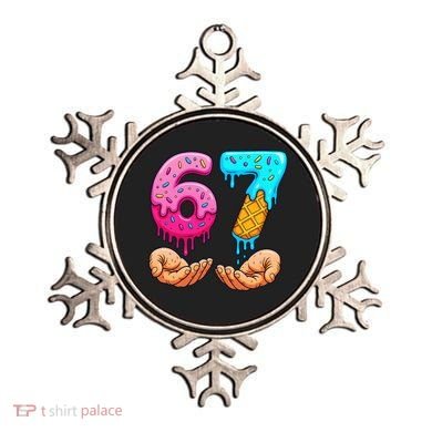Six Seven Ice Cream Drip 67 Hands Meme 6-7 Ornament