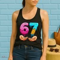 Six Seven Ice Cream Drip 67 Hands Meme 6-7 Women's Tank Top thumb 2