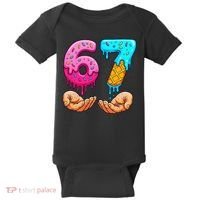 Six Seven Ice Cream Drip 67 Hands Meme 6-7 Baby Bodysuit thumb 0