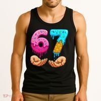 Six Seven Ice Cream Drip 67 Hands Meme 6-7 Tank Top thumb 3