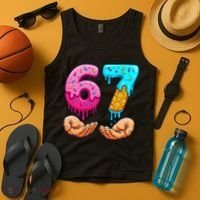 Six Seven Ice Cream Drip 67 Hands Meme 6-7 Tank Top thumb 4