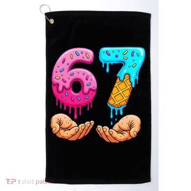 Six Seven Ice Cream Drip 67 Hands Meme 6-7 Golf Towel