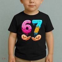 Six Seven Ice Cream Drip 67 Hands Meme 6-7 Toddler T-Shirt thumb 2