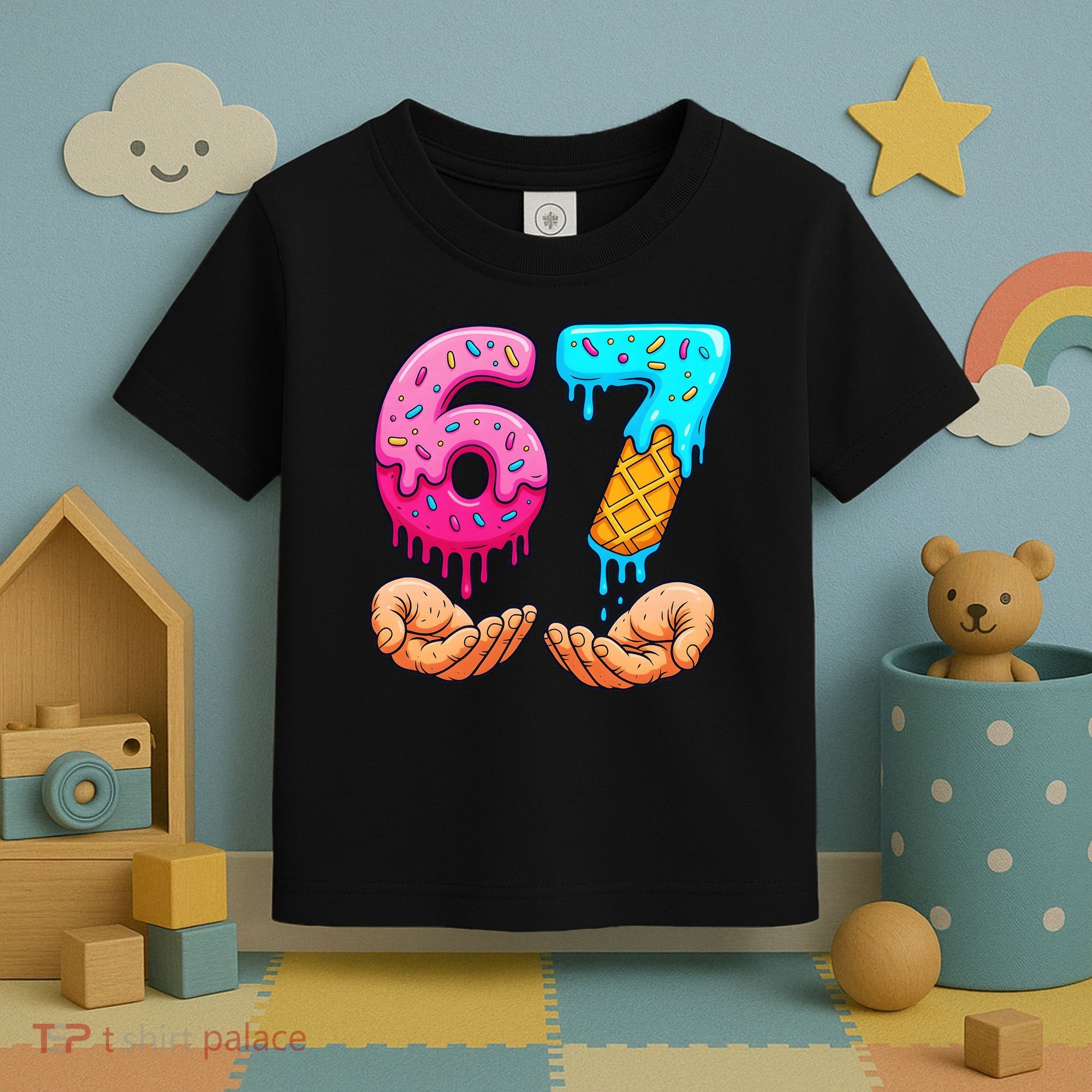 Six Seven Ice Cream Drip 67 Hands Meme 6-7 Toddler T-Shirt