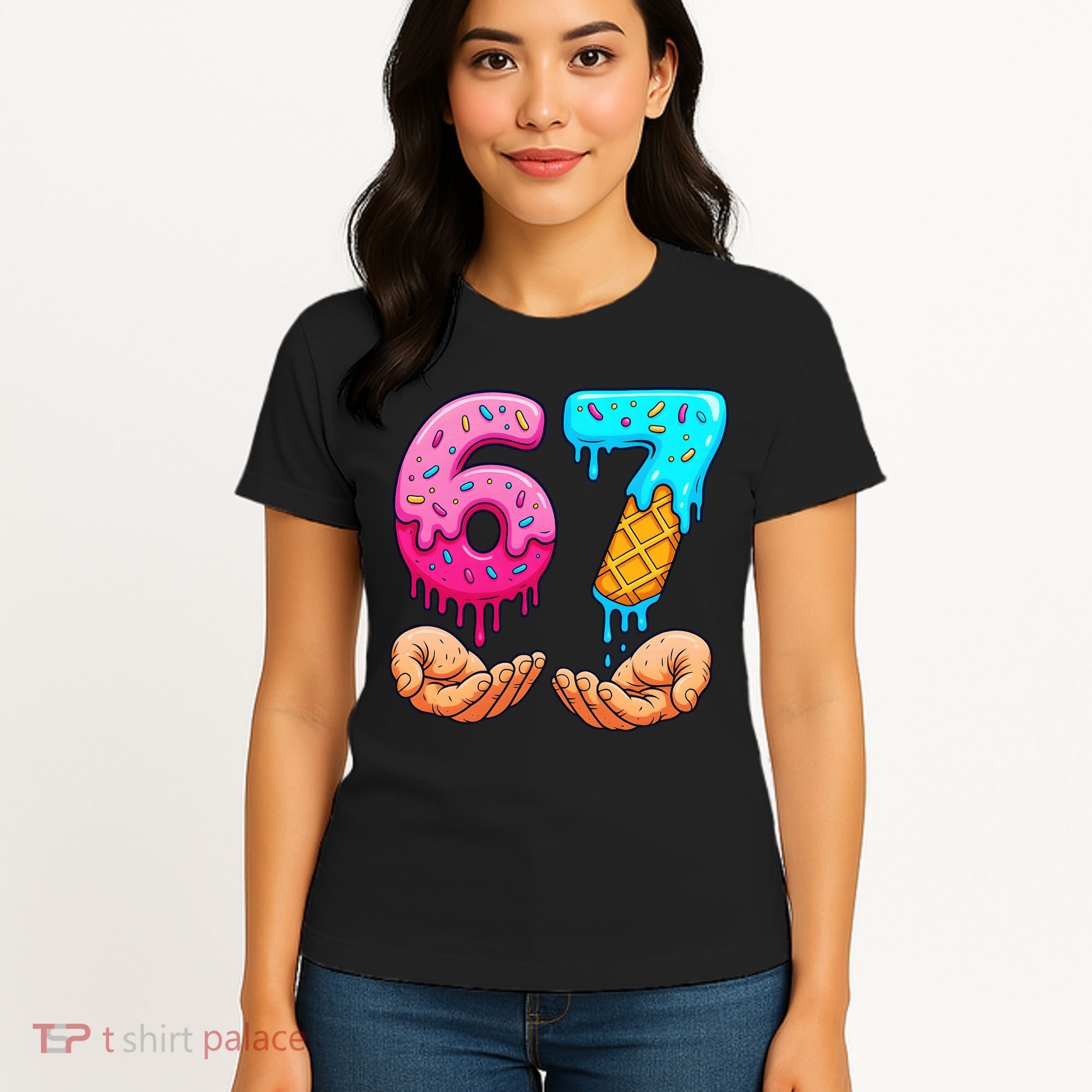Six Seven Ice Cream Drip 67 Hands Meme 6-7 Women's T-Shirt