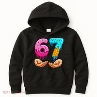 Six Seven Ice Cream Drip 67 Hands Meme 6-7 Kids Hoodie thumb 0