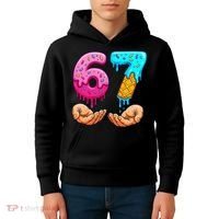 Six Seven Ice Cream Drip 67 Hands Meme 6-7 Kids Hoodie thumb 4