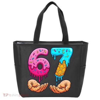 Six Seven Ice Cream Drip 67 Hands Meme 6-7 Tote Bag