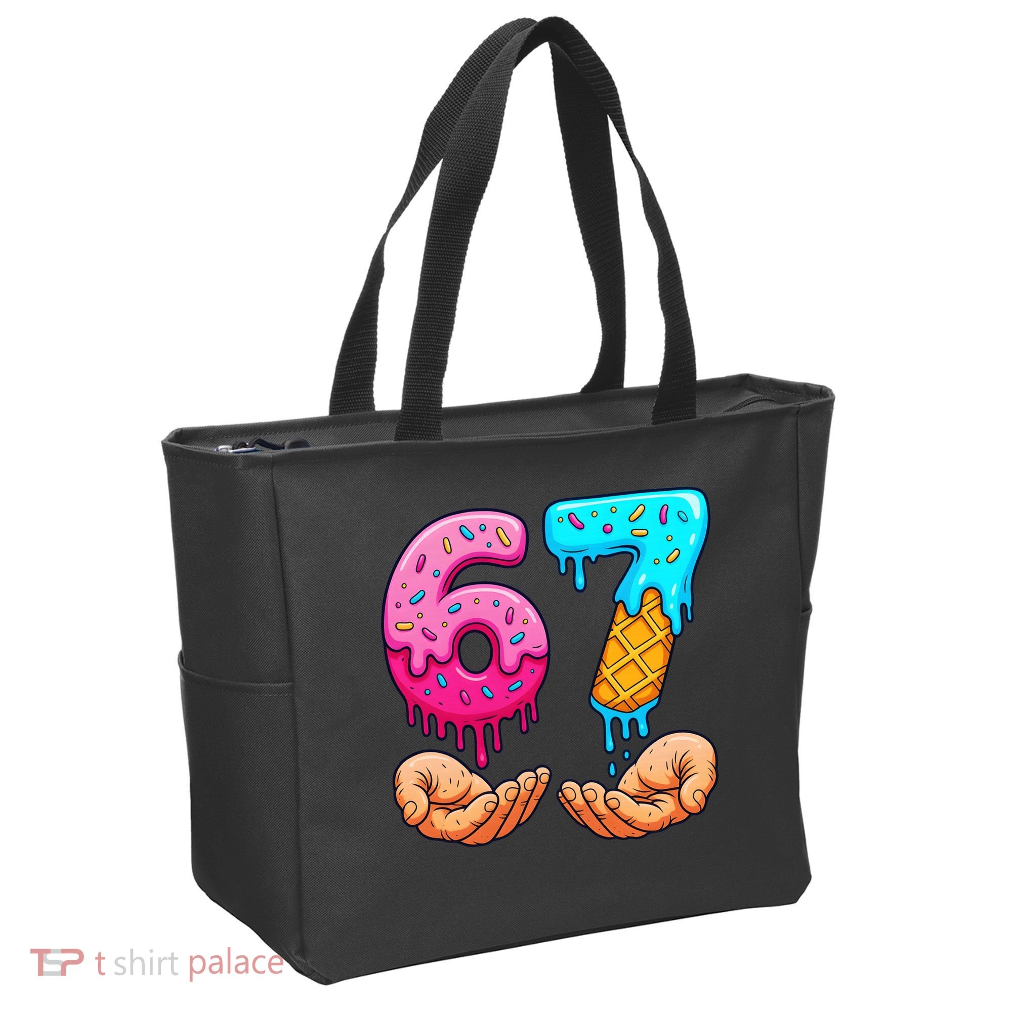Six Seven Ice Cream Drip 67 Hands Meme 6-7 Tote Bag