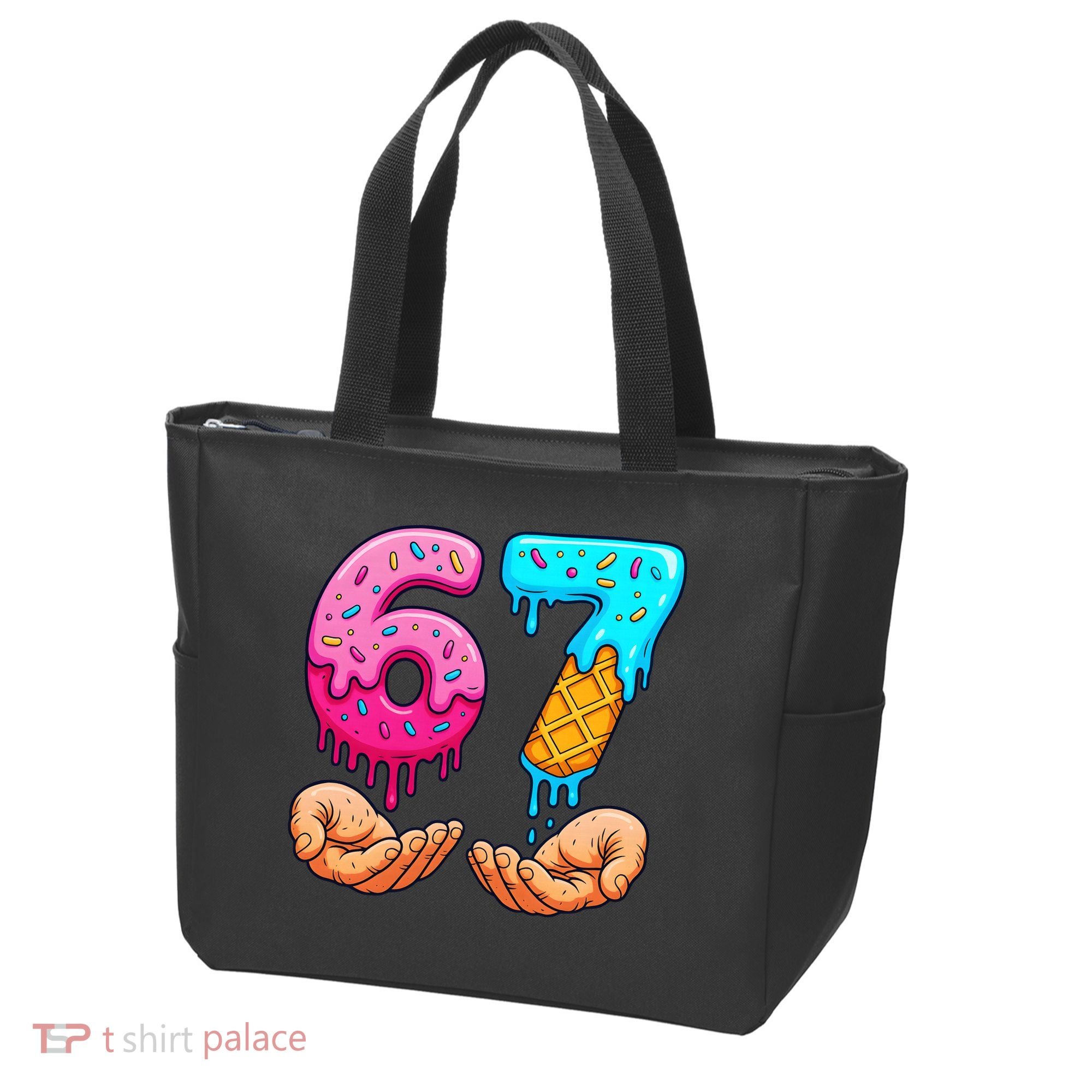 Six Seven Ice Cream Drip 67 Hands Meme 6-7 Tote Bag