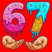 Six Seven Ice Cream Drip 67 Hands Meme 6-7 Santa Hat thumb 1