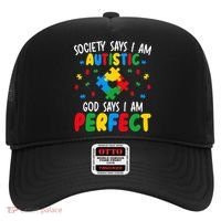 Society Says I Am Autistic God Says I Am Perfect Autism Hat thumb 0