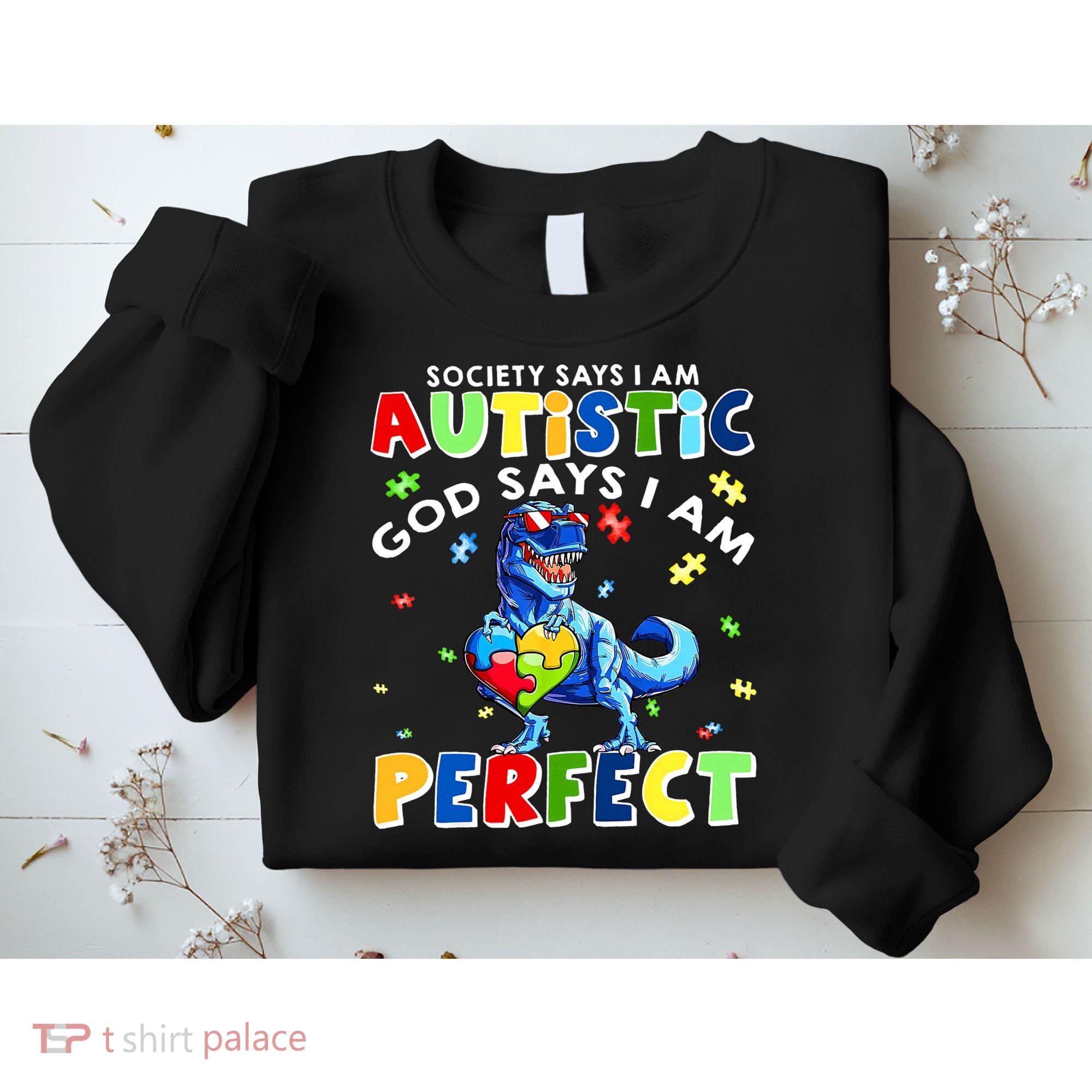 Society Says I'm Autistic God Says I'm Perfect Autism Funny Sweatshirt