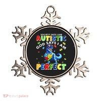 Society Says I'm Autistic God Says I'm Perfect Autism Funny Ornament thumb 0