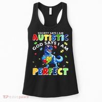 Society Says I'm Autistic God Says I'm Perfect Autism Funny Women's Tank Top thumb 0
