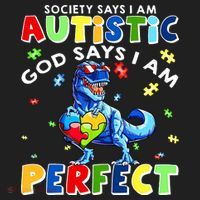 Society Says I'm Autistic God Says I'm Perfect Autism Funny Golf Towel thumb 3