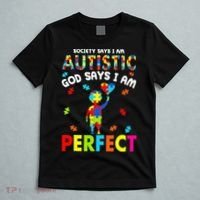 Society Says I'm Autistic God Says I'm Perfect Autism Gifts T-Shirt thumb 5