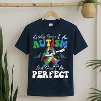 Society Says I Am Autistic God Says I Am Perfect Autism T-Shirt thumb 2