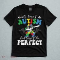 Society Says I Am Autistic God Says I Am Perfect Autism T-Shirt thumb 5