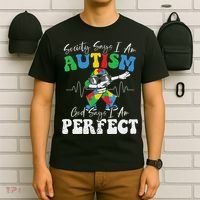 Society Says I Am Autistic God Says I Am Perfect Autism T-Shirt thumb 6