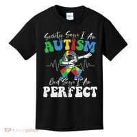 Society Says I Am Autistic God Says I Am Perfect Autism Kids T-Shirt thumb 0